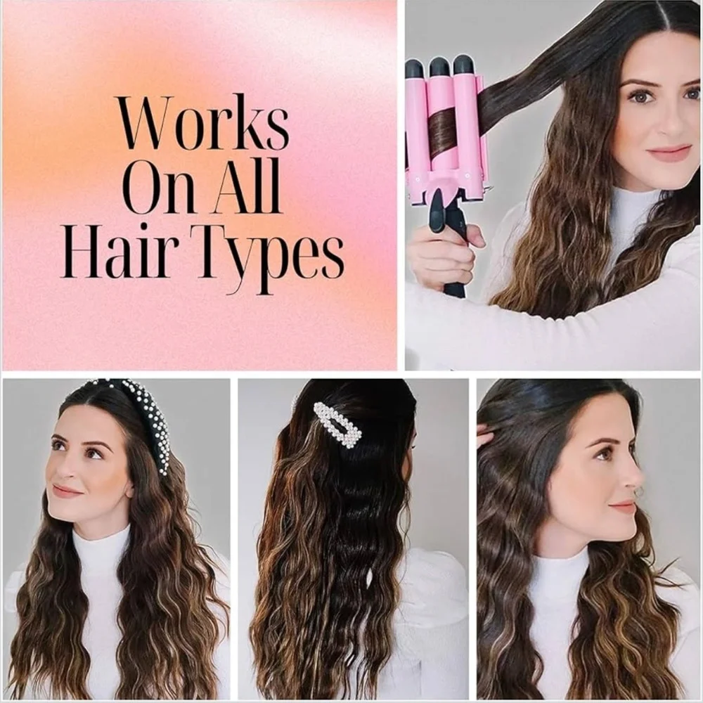 Three Barrel Curling Iron Wand Hair Waver - Picture 9 of 9